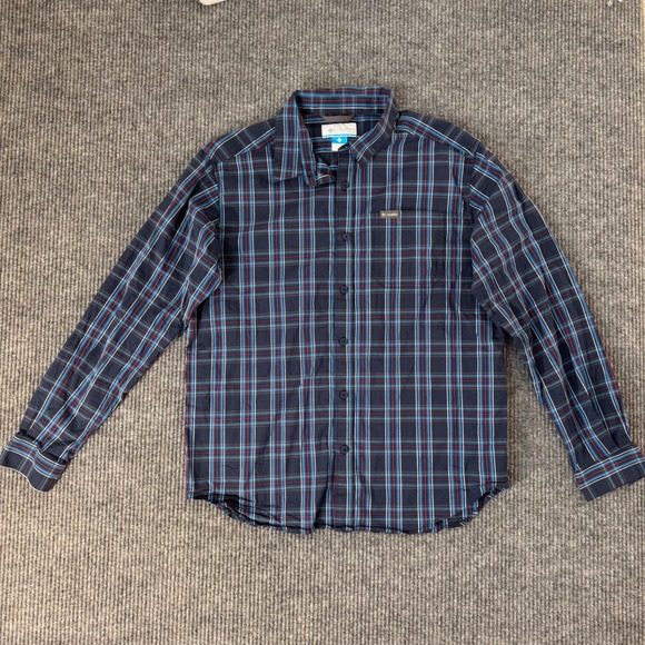 Columbia PFG Plaid Shirt Mens M Long‎ Sleeve Vented Fishing Outdoor Coastal Pool - Picture 1 of 7